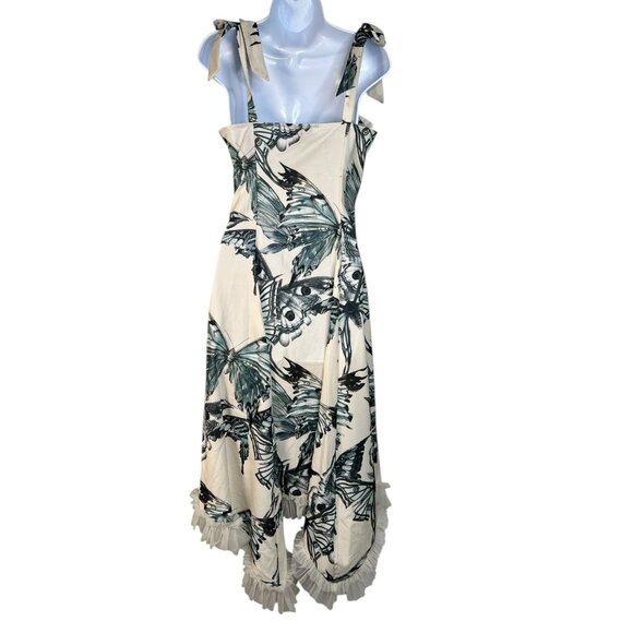 Widow Dollskill Into the Shadows Maxi Dress Butterfly Ruffle Trim Fairy Ivory S - Picture 13 of 16